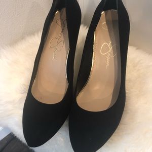 Velvet Black Heel Pump